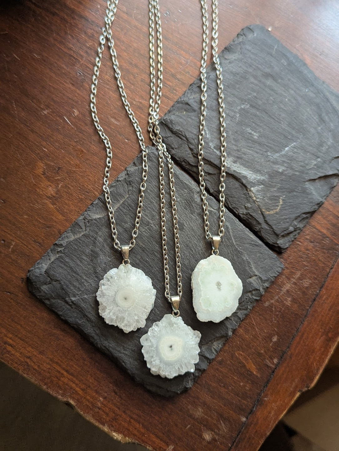 Solar Quartz Stalactite Silver Necklace (Various Available)