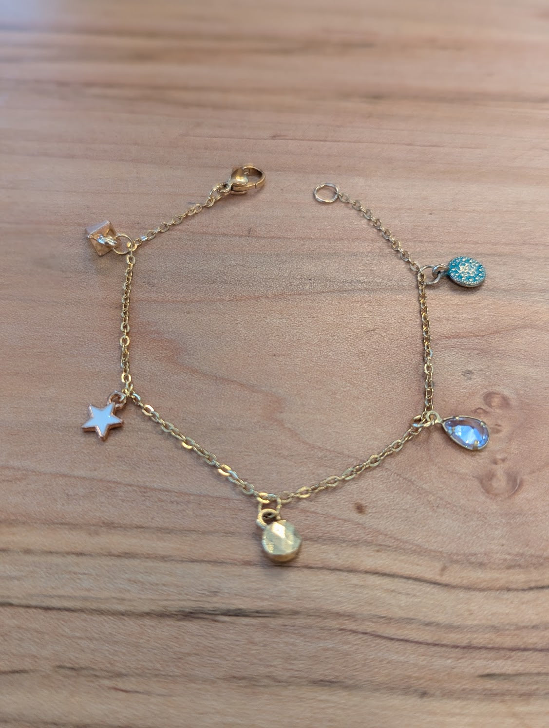Dainty Mixed Gold Charm Bracelet