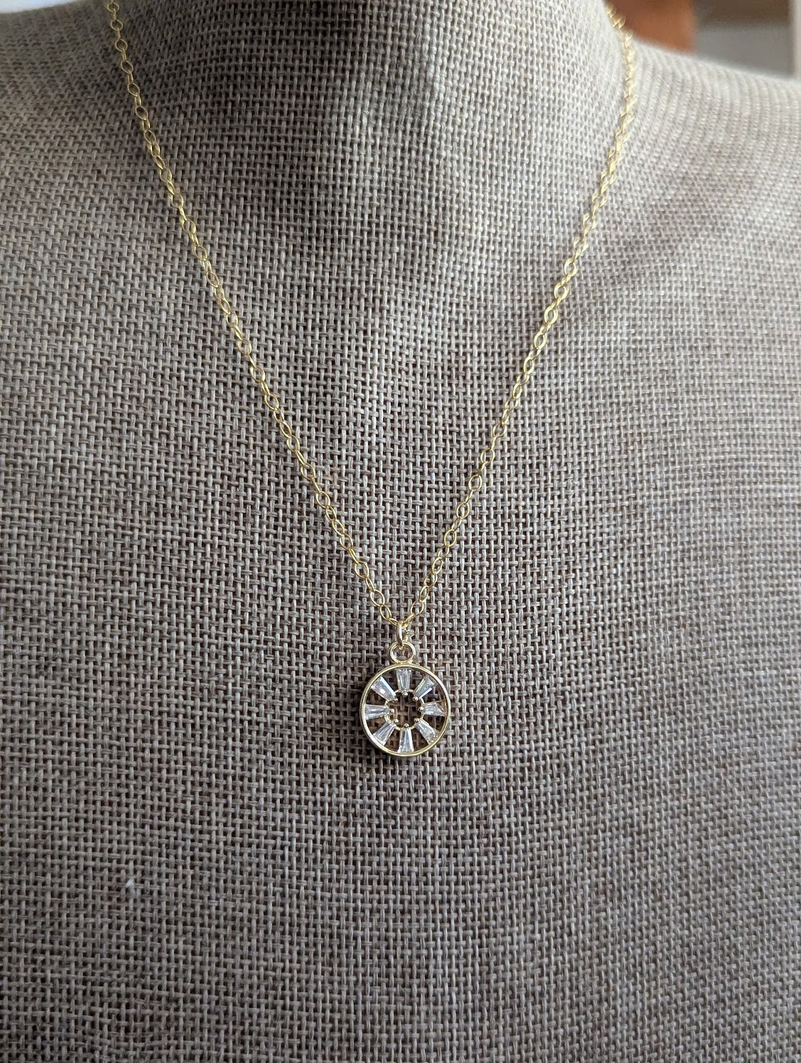 14kGF Crystal Sun Necklace