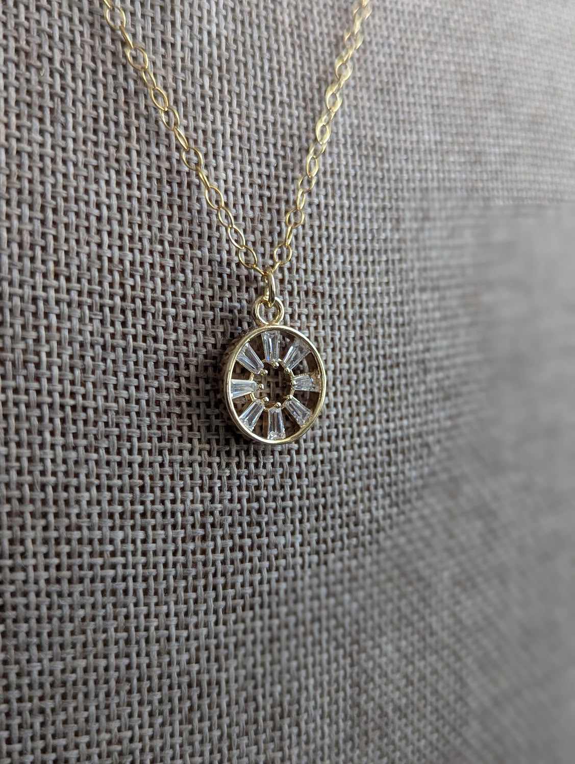 14kGF Crystal Sun Necklace