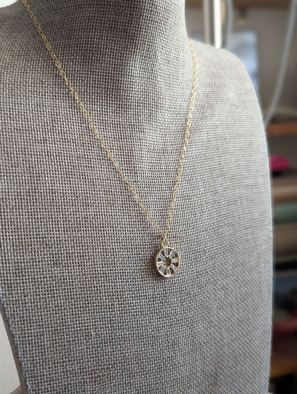 14kGF Crystal Sun Necklace