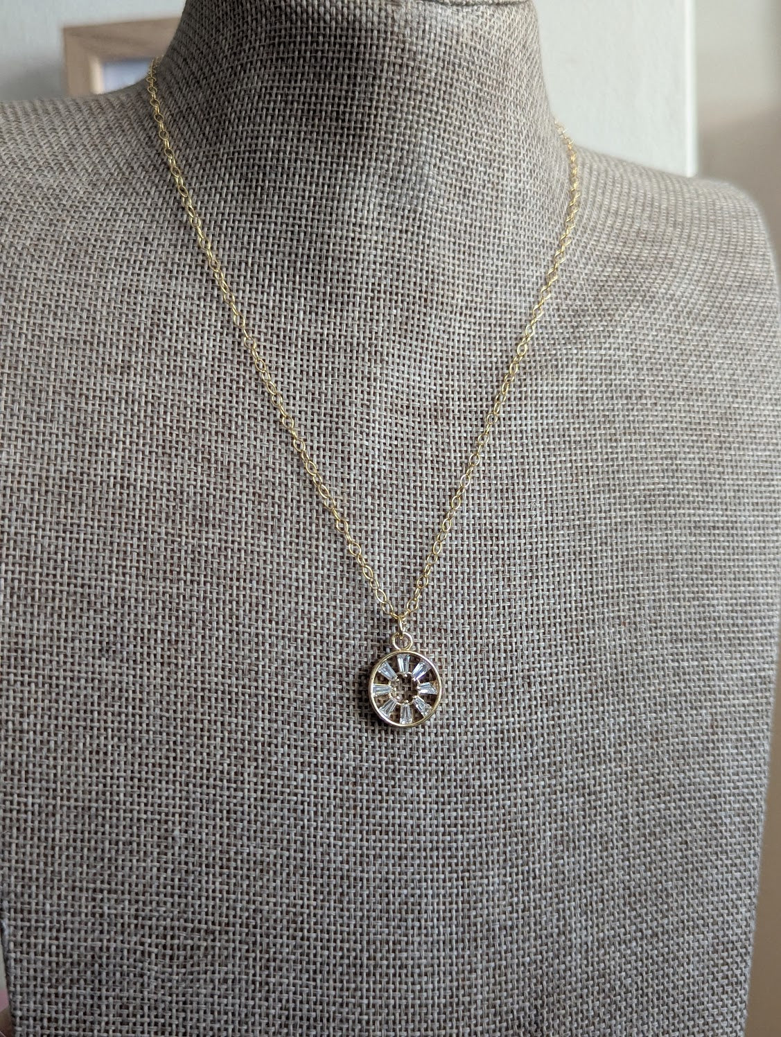 14kGF Crystal Sun Necklace