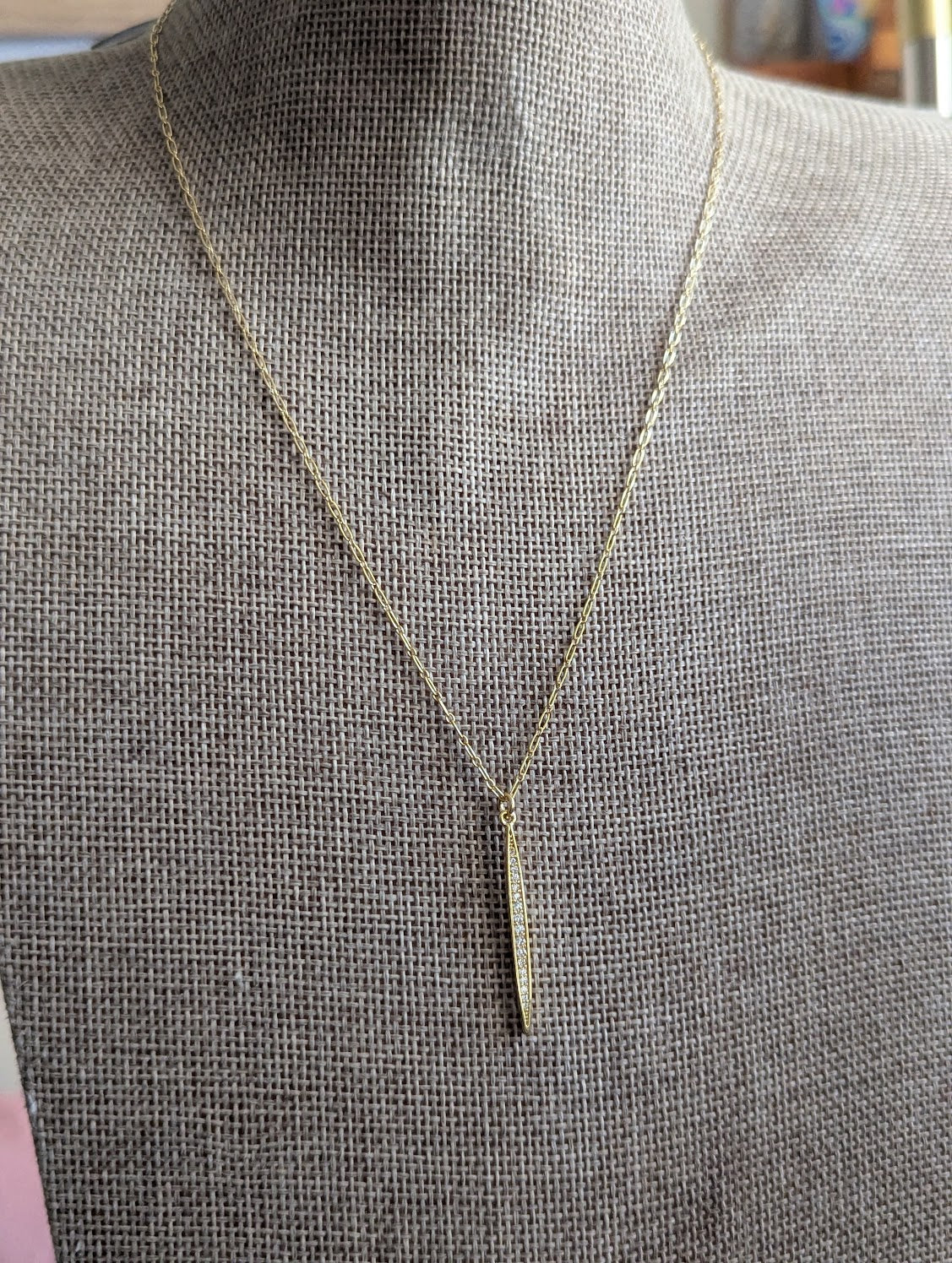 14kGF Pave Crystal Spike Necklace