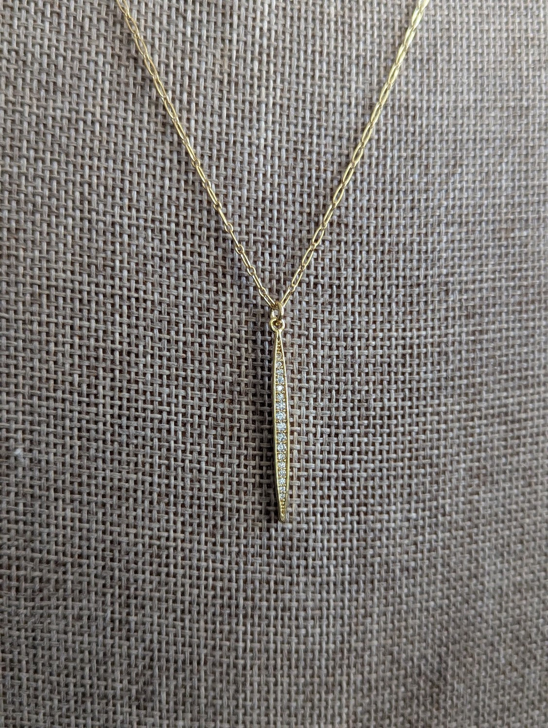 14kGF Pave Crystal Spike Necklace