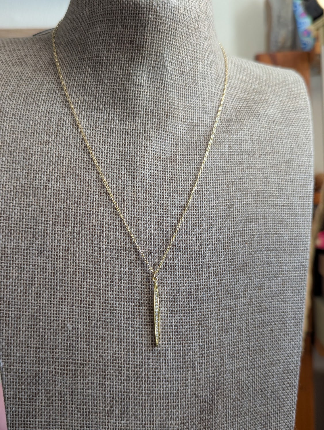 14kGF Pave Crystal Spike Necklace