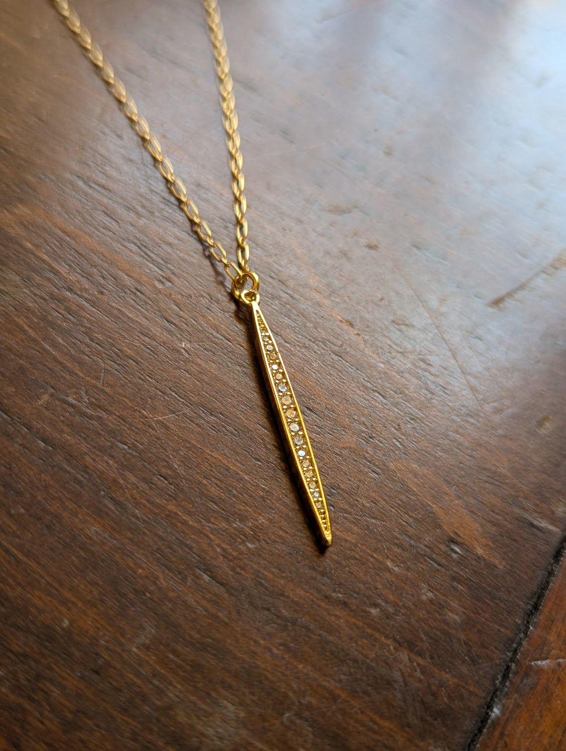 14kGF Pave Crystal Spike Necklace
