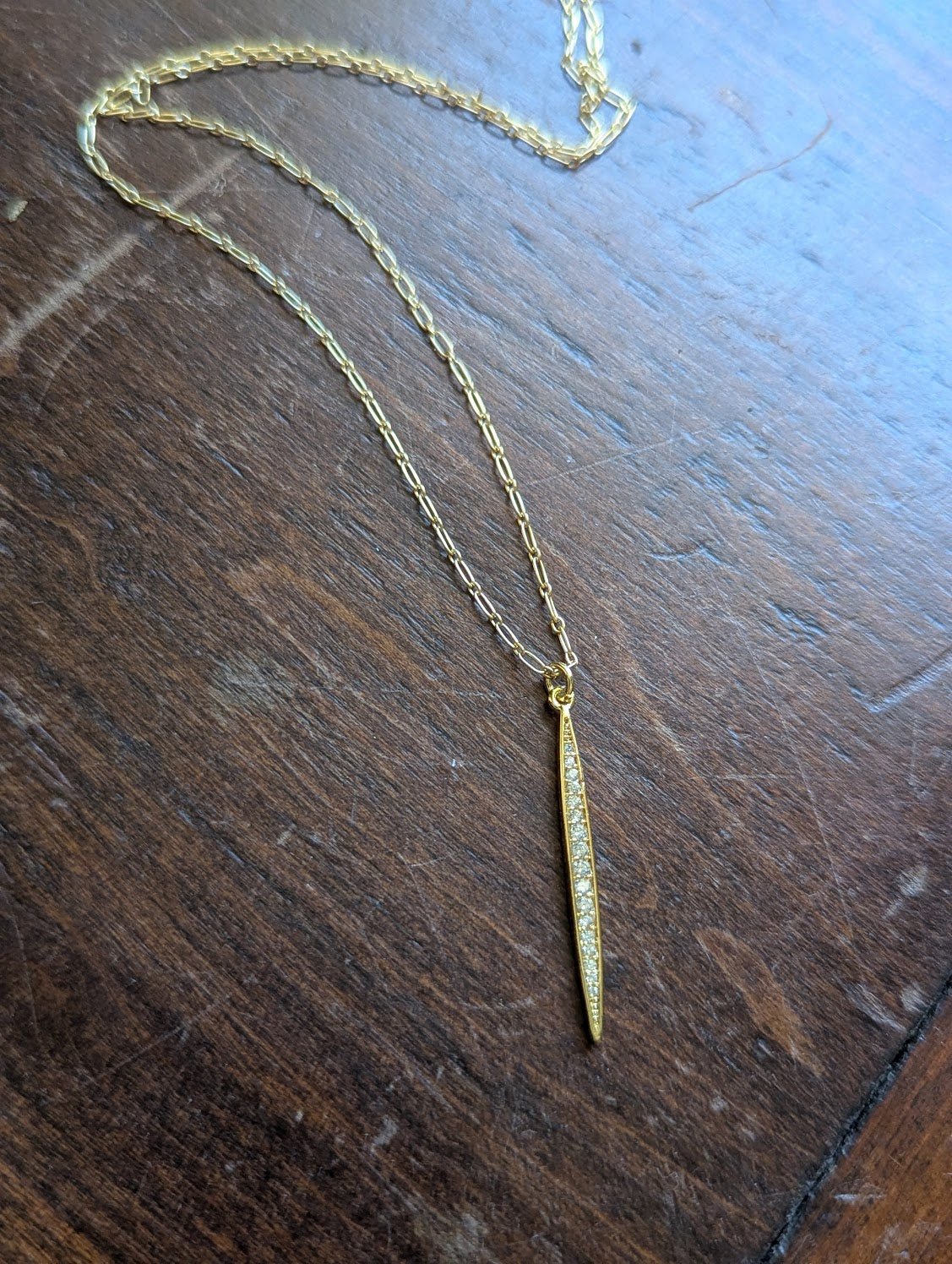 14kGF Pave Crystal Spike Necklace