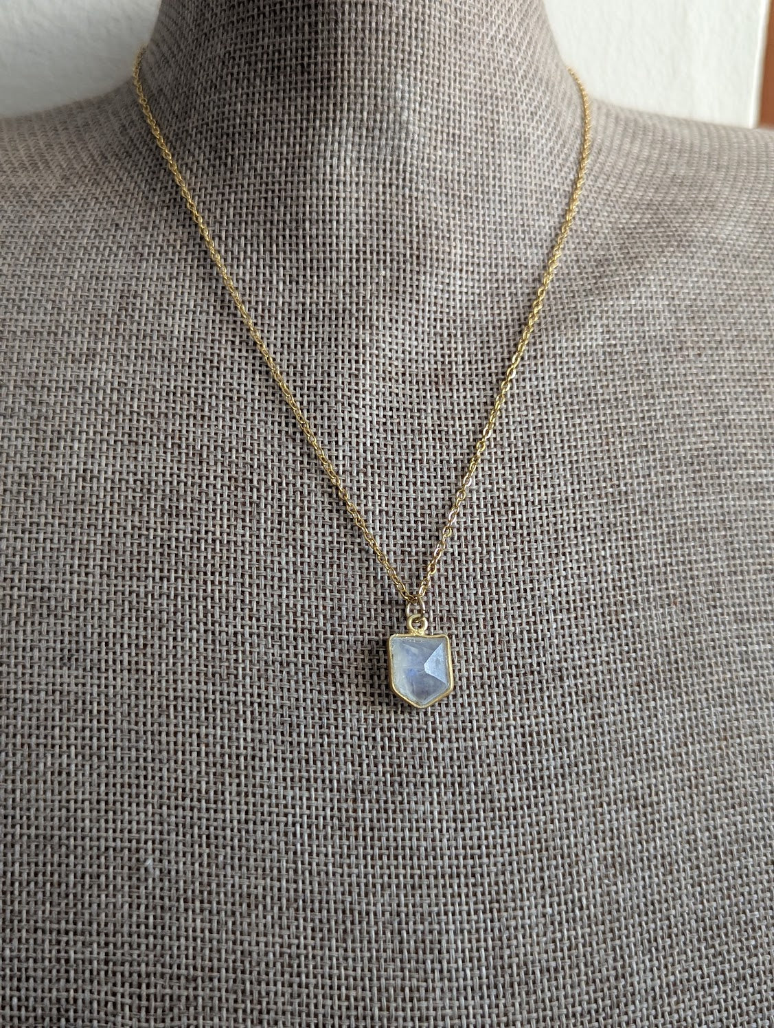 Faceted Moonstone Gold Necklace
