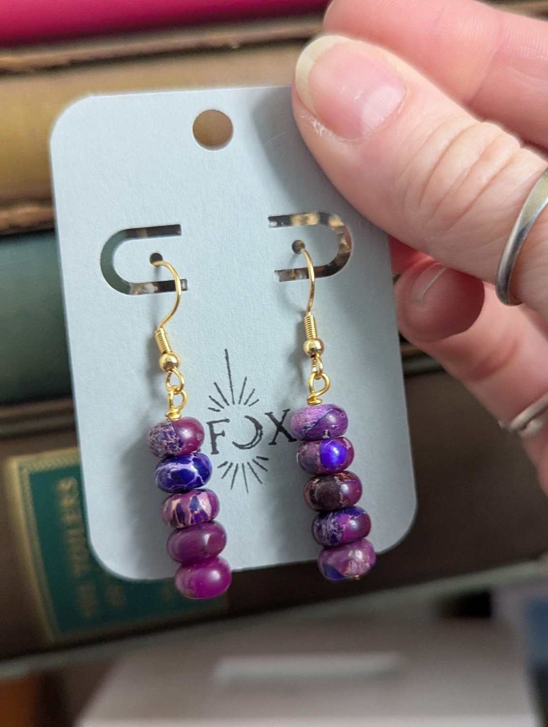 Purple Sea Sediment Jasper Drop Earrings