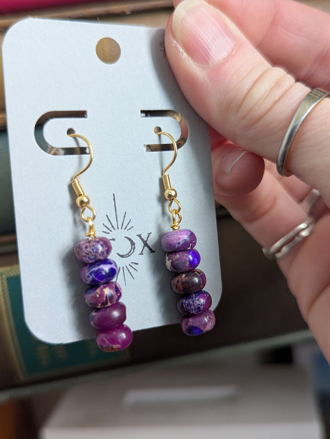 Purple Sea Sediment Jasper Drop Earrings