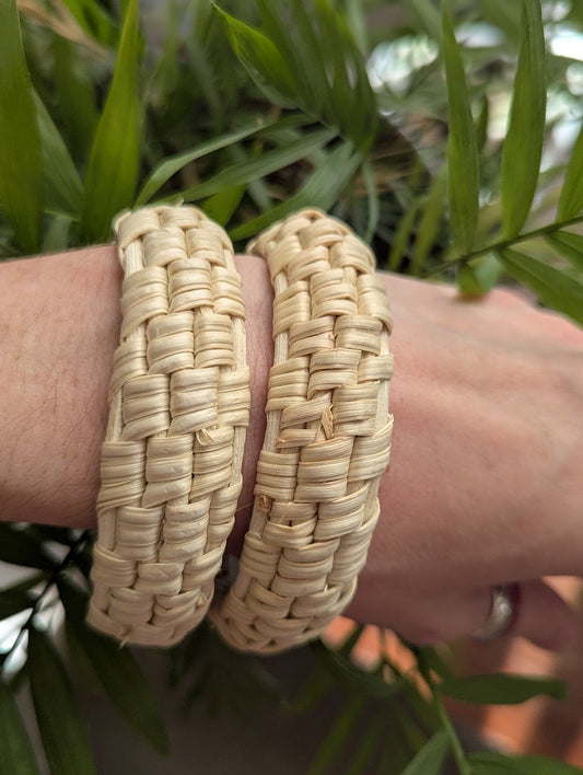 White Rattan Cuff Bracelet