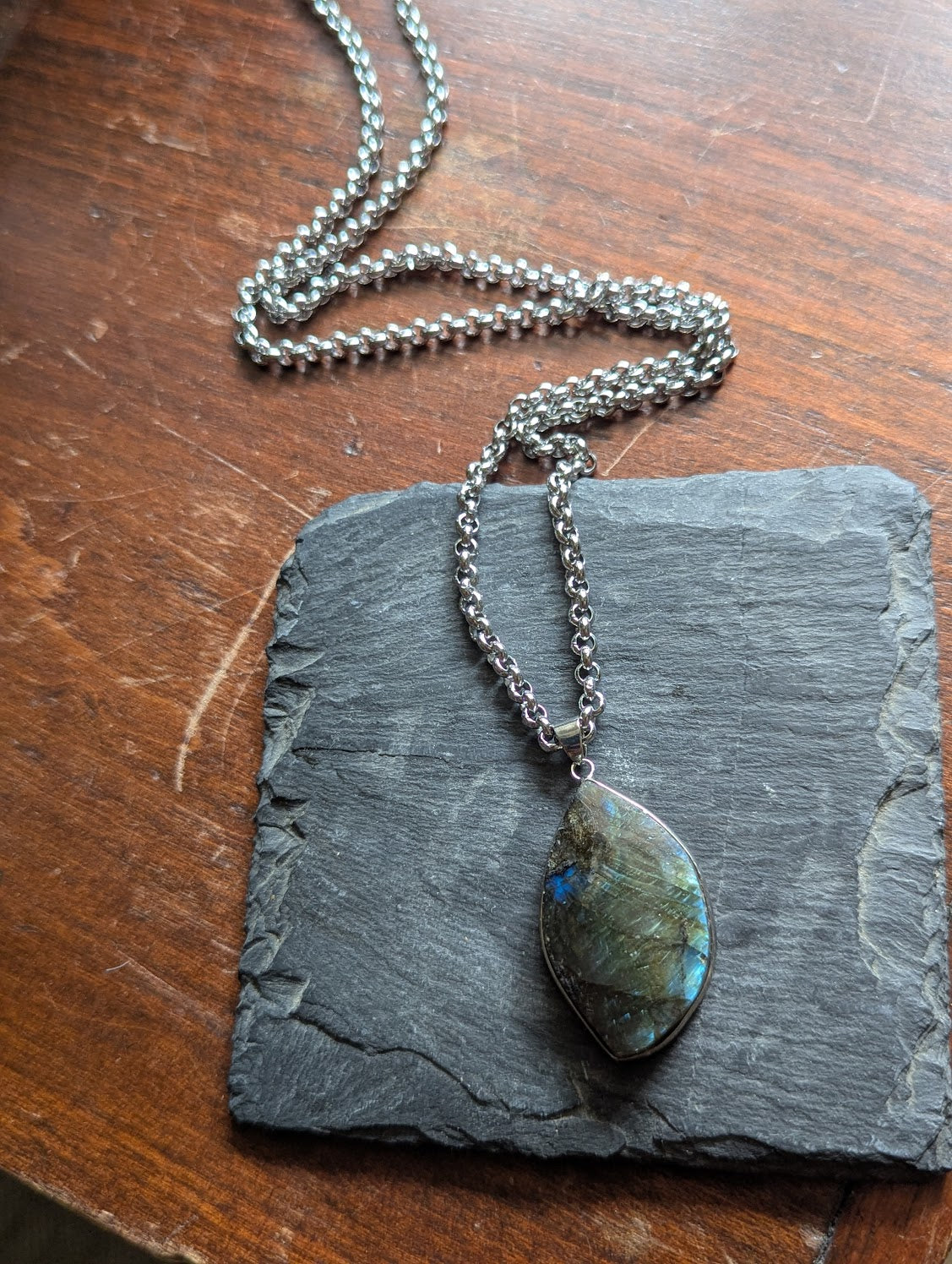 Labradorite Stainless Steel Necklace (Various Options Available)