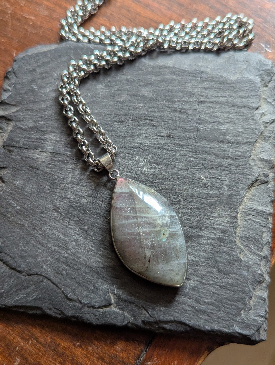 Labradorite Stainless Steel Necklace (Various Options Available)