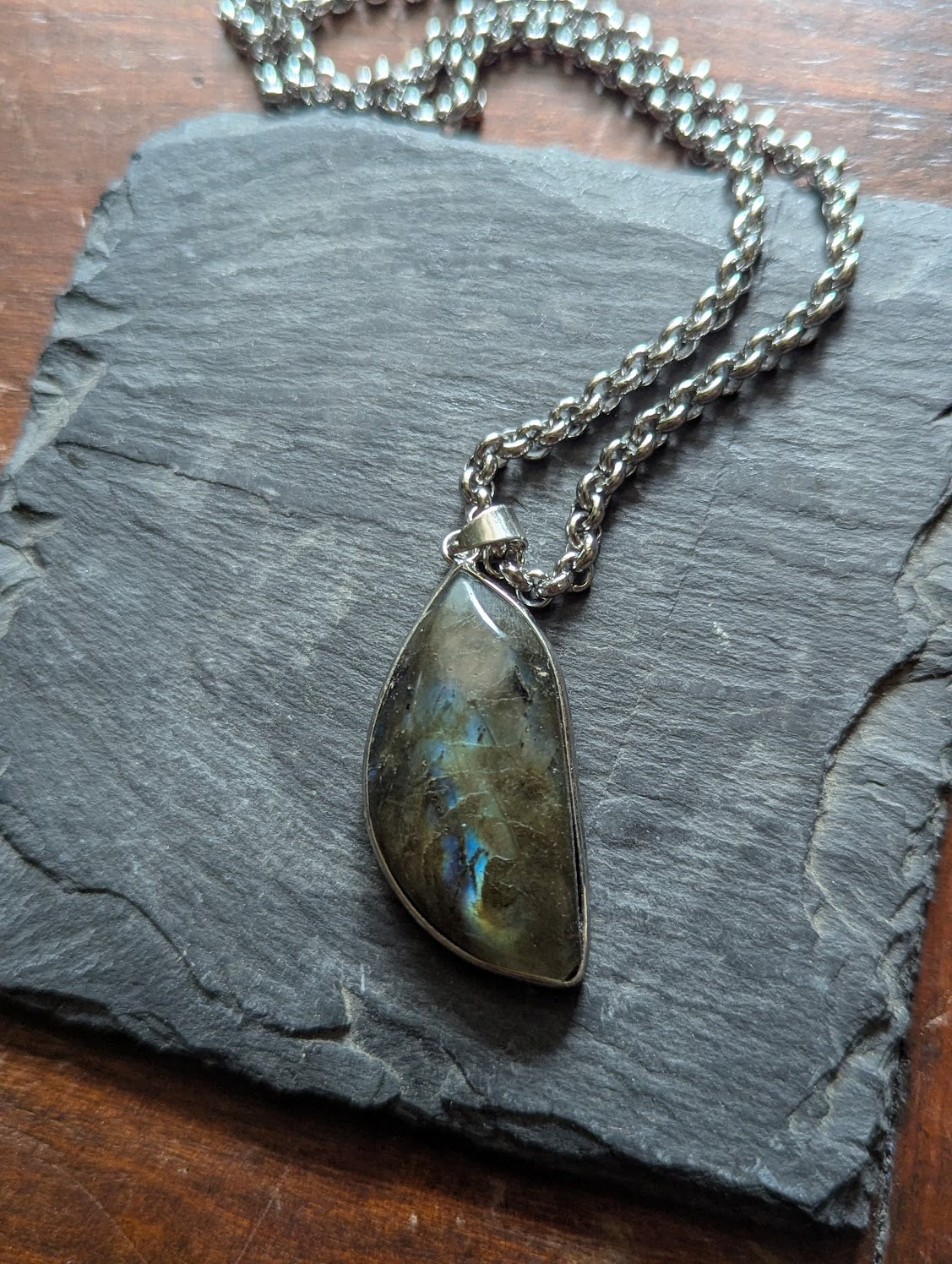 Labradorite Stainless Steel Necklace (Various Options Available)