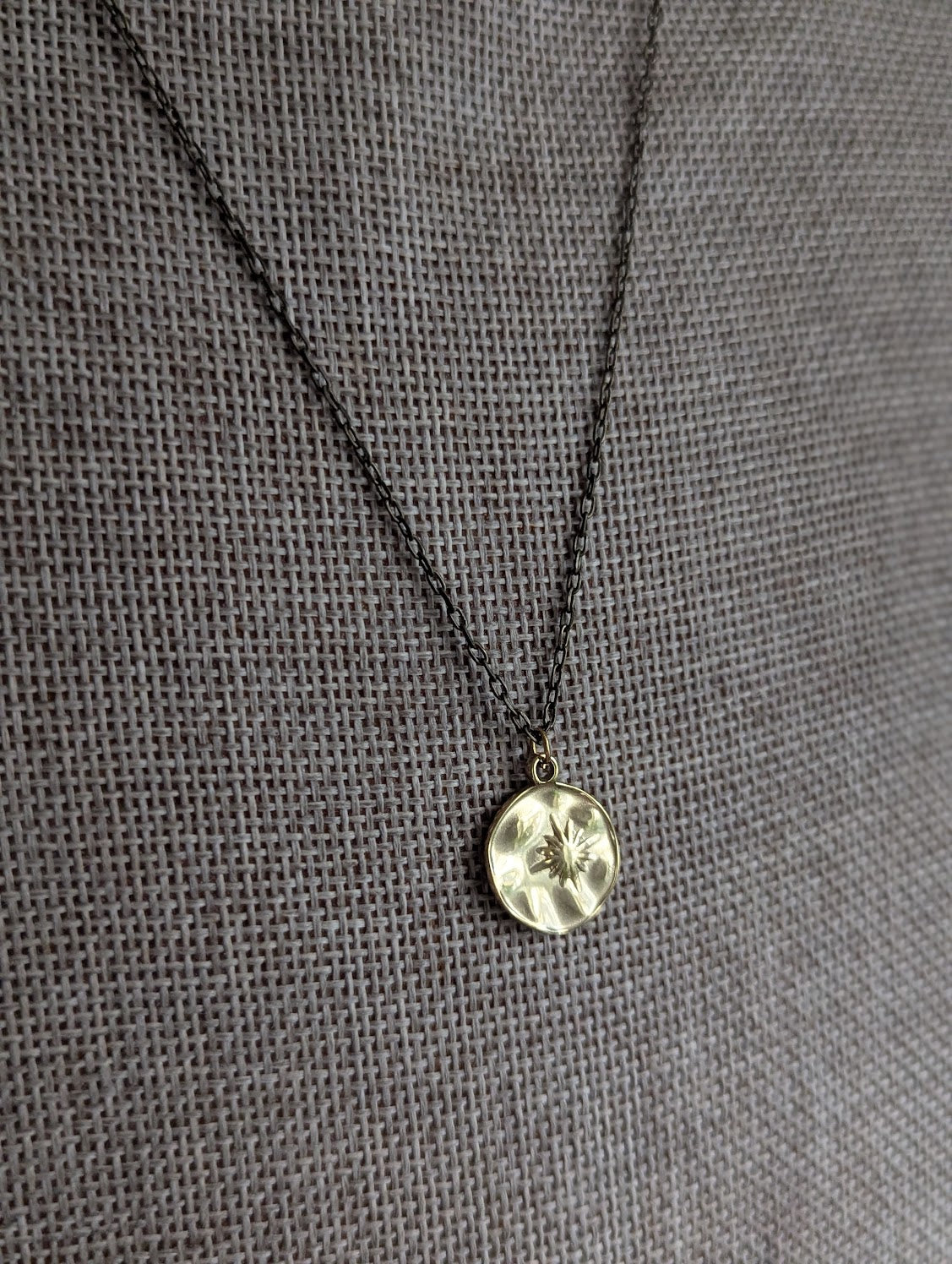 North Star Hammered Brass Necklace