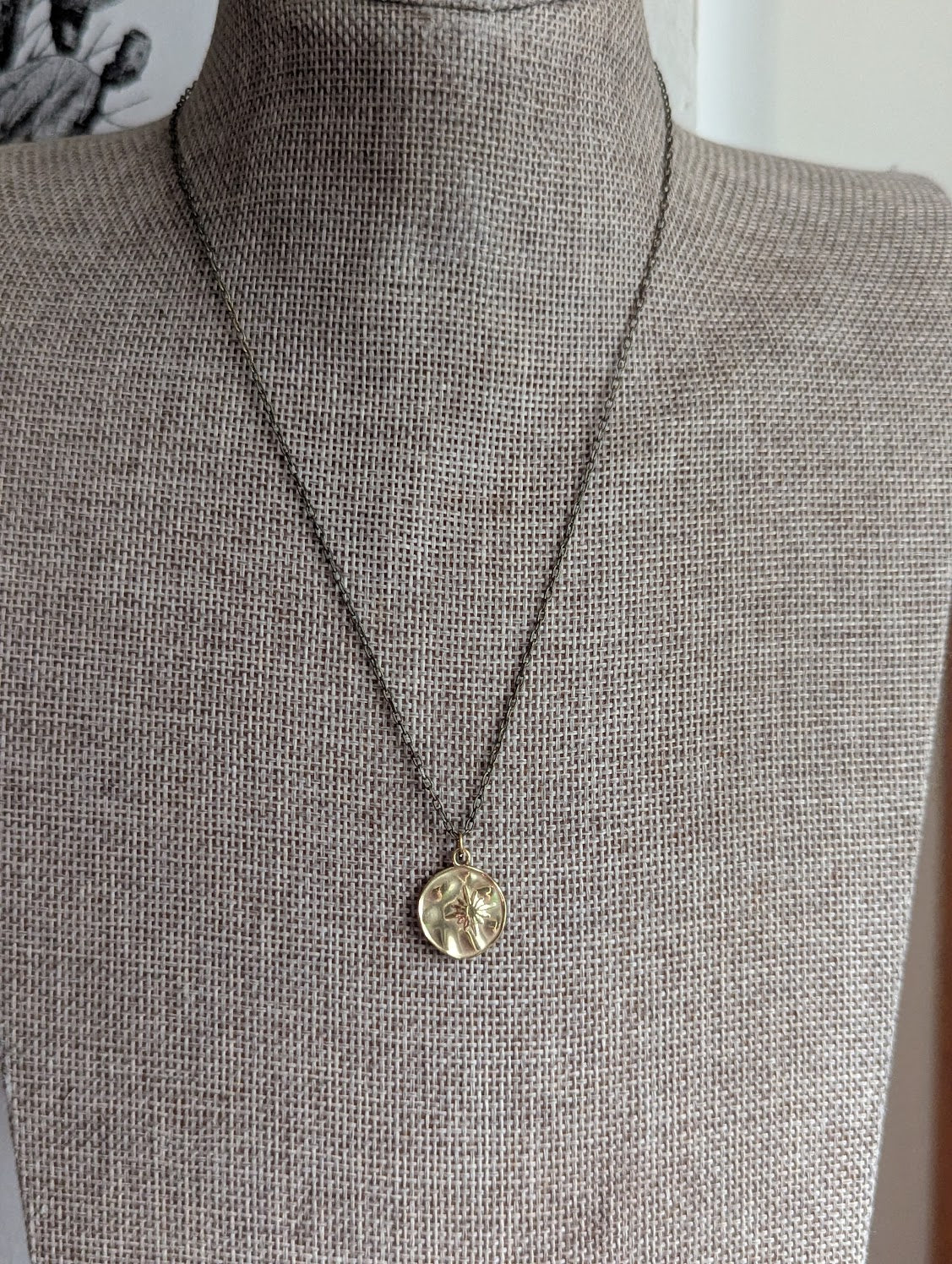 North Star Hammered Brass Necklace