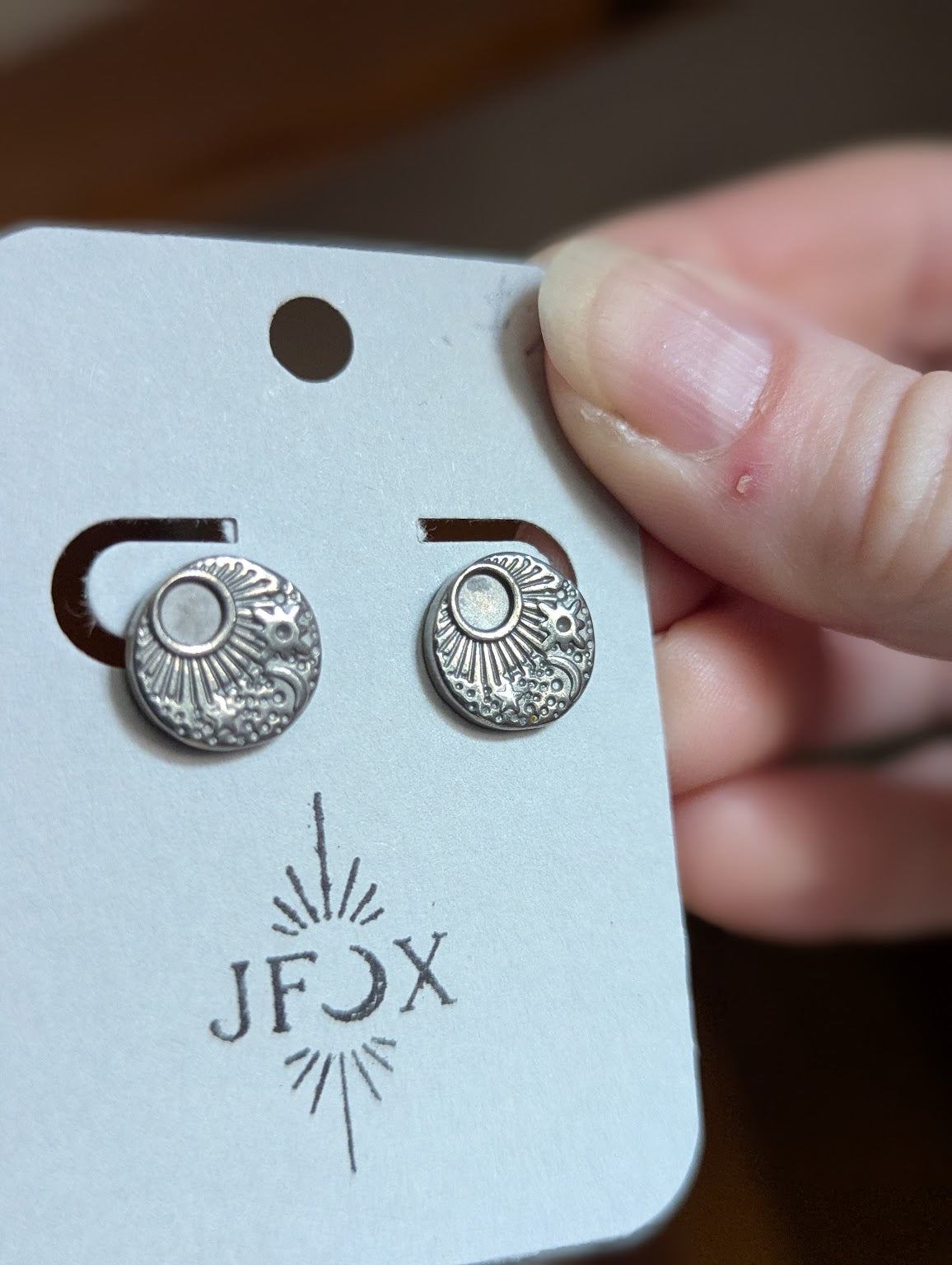 Round Sun Moon Stars Studs Stainless Steel