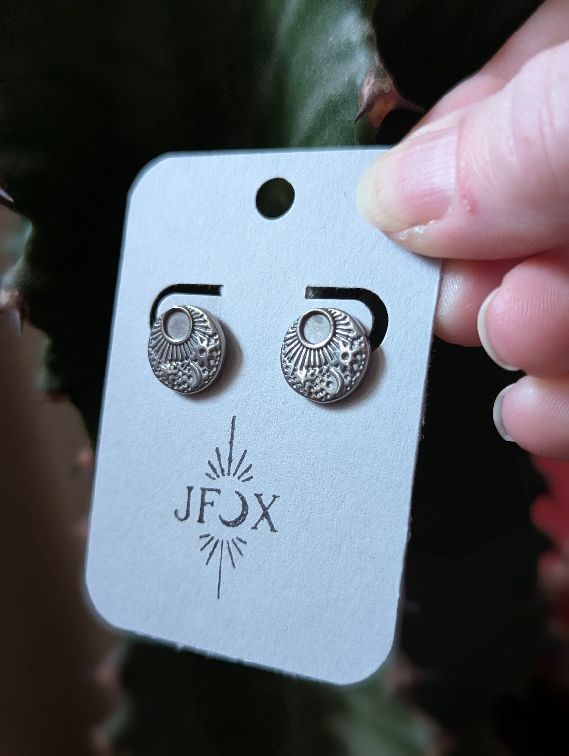 Round Sun Moon Stars Studs Stainless Steel
