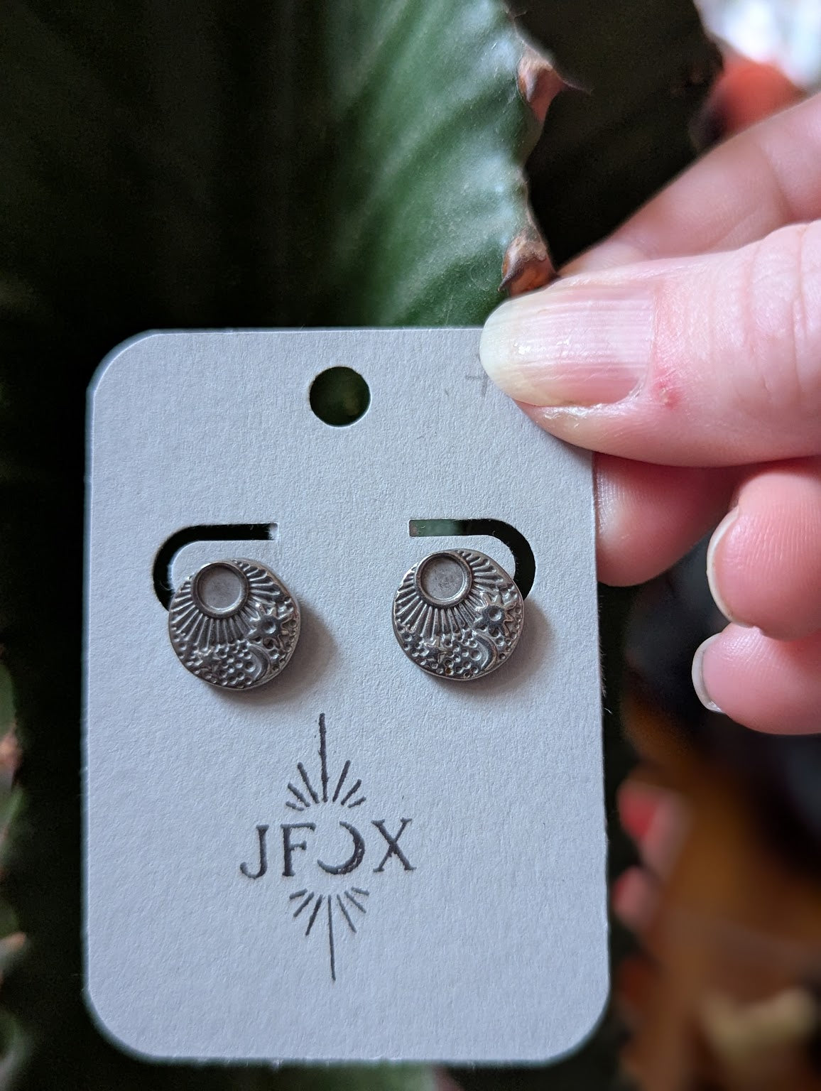 Round Sun Moon Stars Studs Stainless Steel
