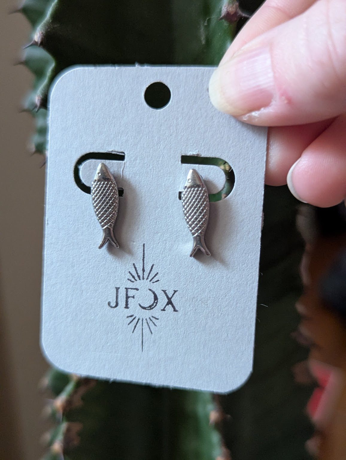 Fish Studs Silver Stainless Steel