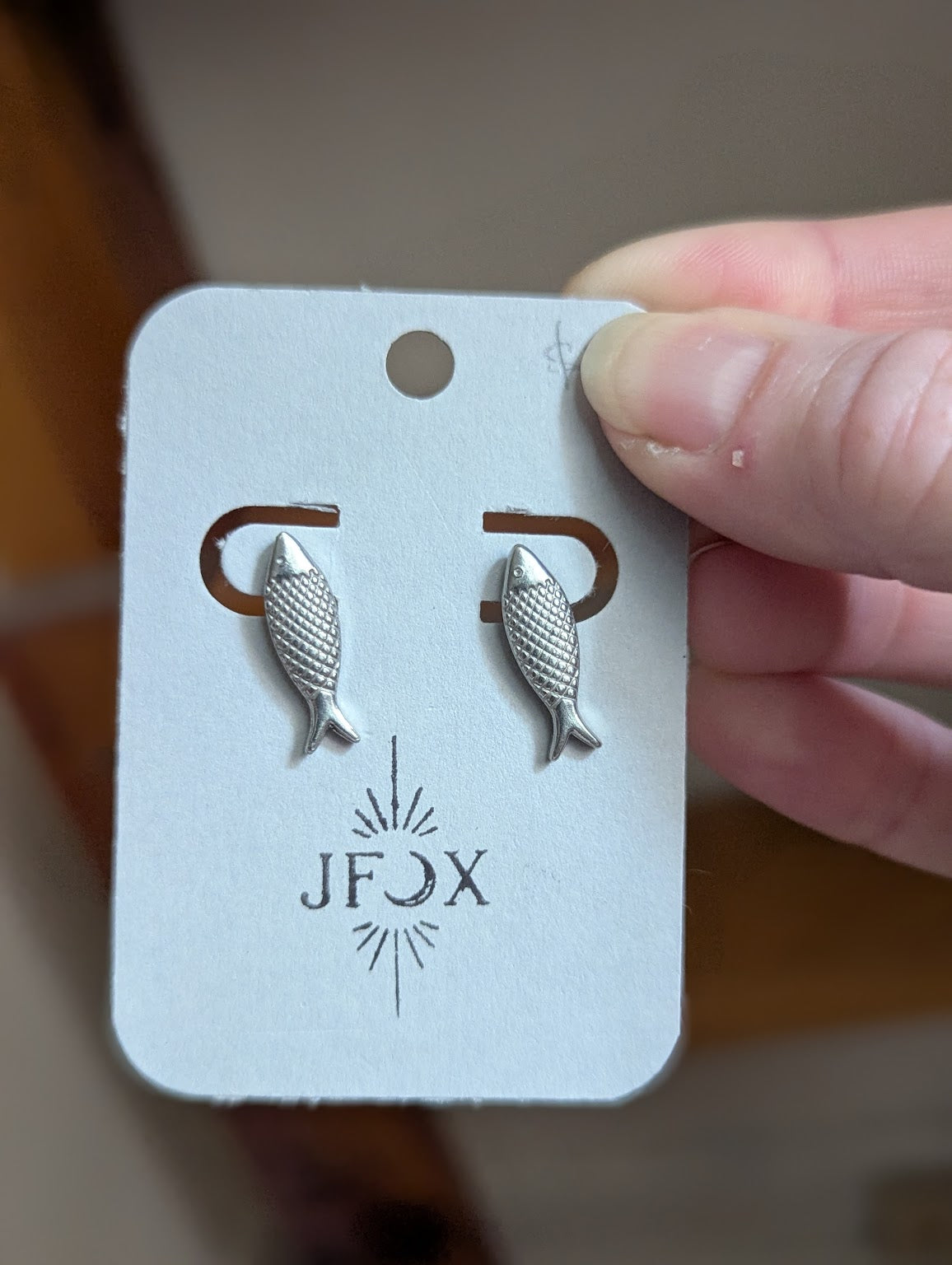 Fish Studs Silver Stainless Steel