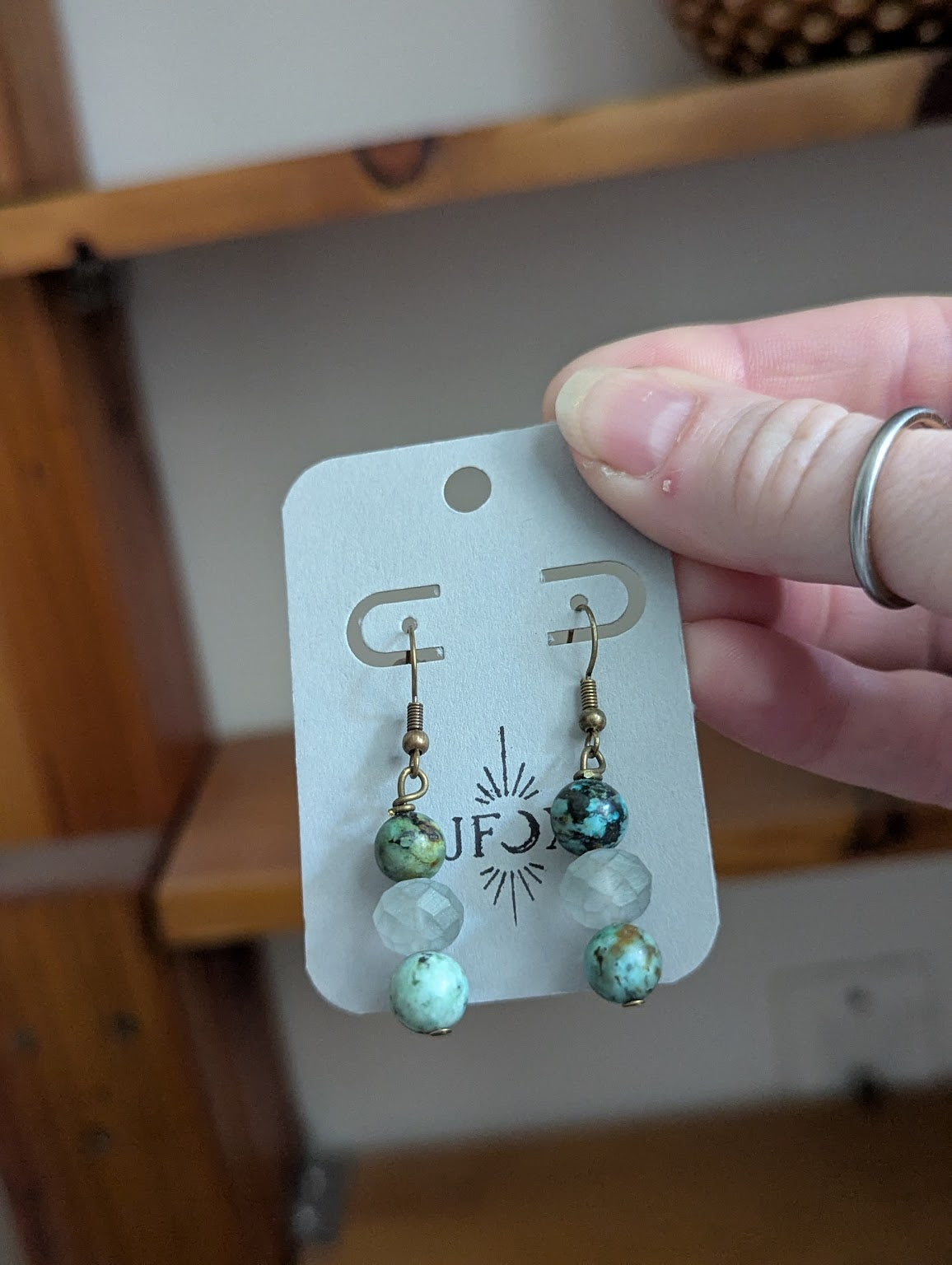 African Turquoise Gray Drops