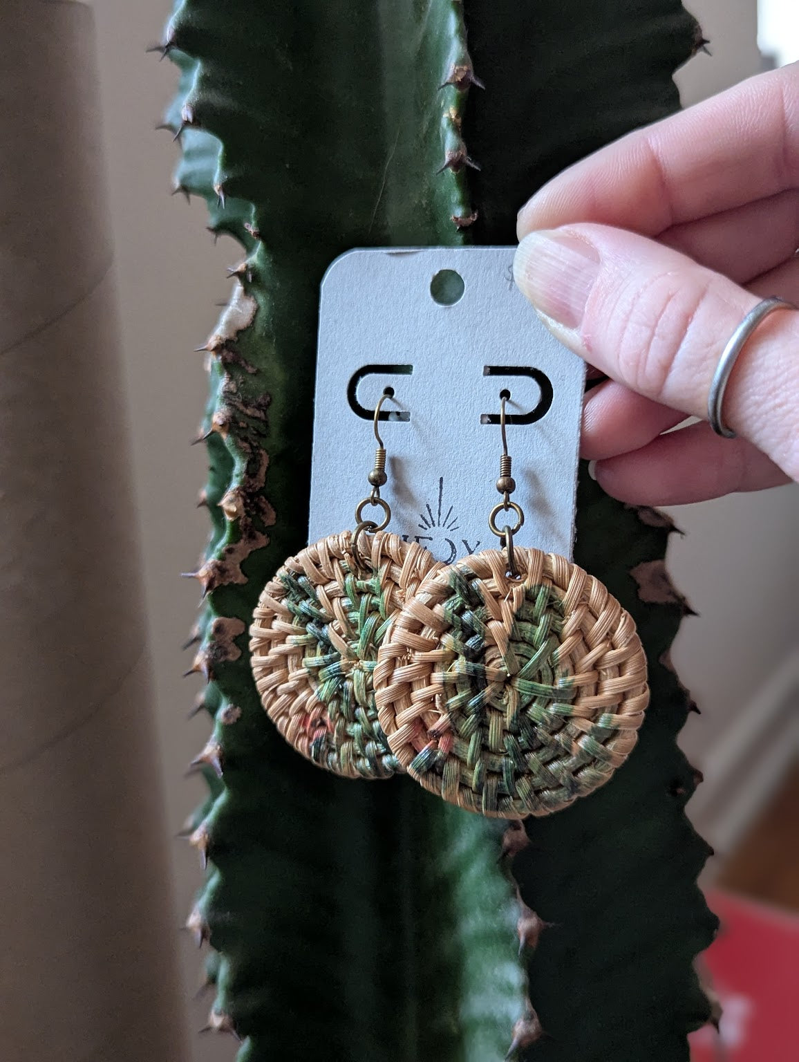 Cactus Wicker Rattan Brass