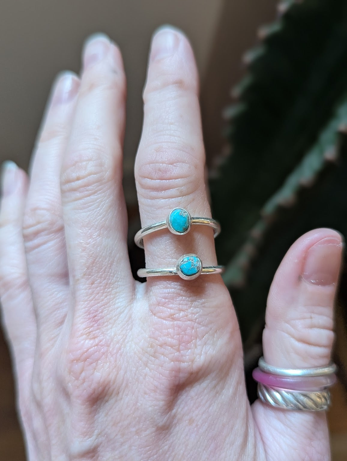 Vintage Morenci Turquoise Silver Ring - Size 8.5 and 9