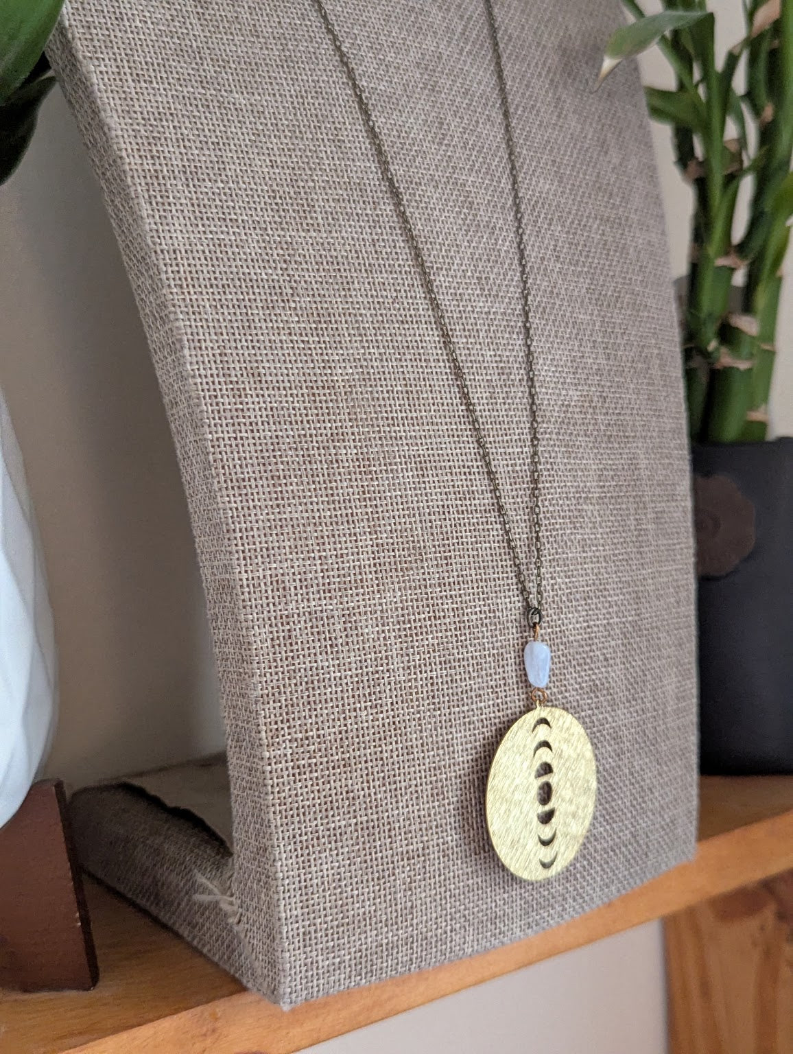 Moon Phase Brass Talisman