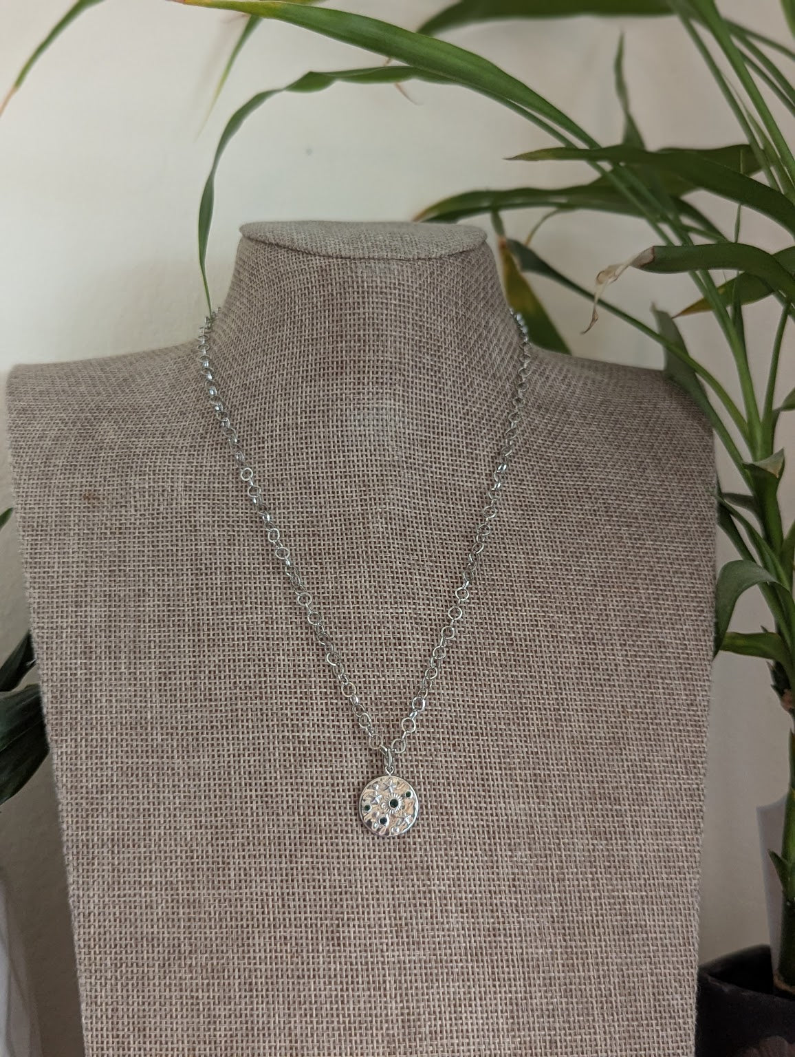 Silver and Emerald Green Galaxy Necklace