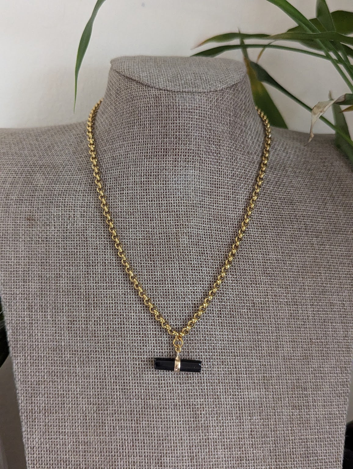 Gemstone Toggle Bar Gold Necklace (Various Stones Available)
