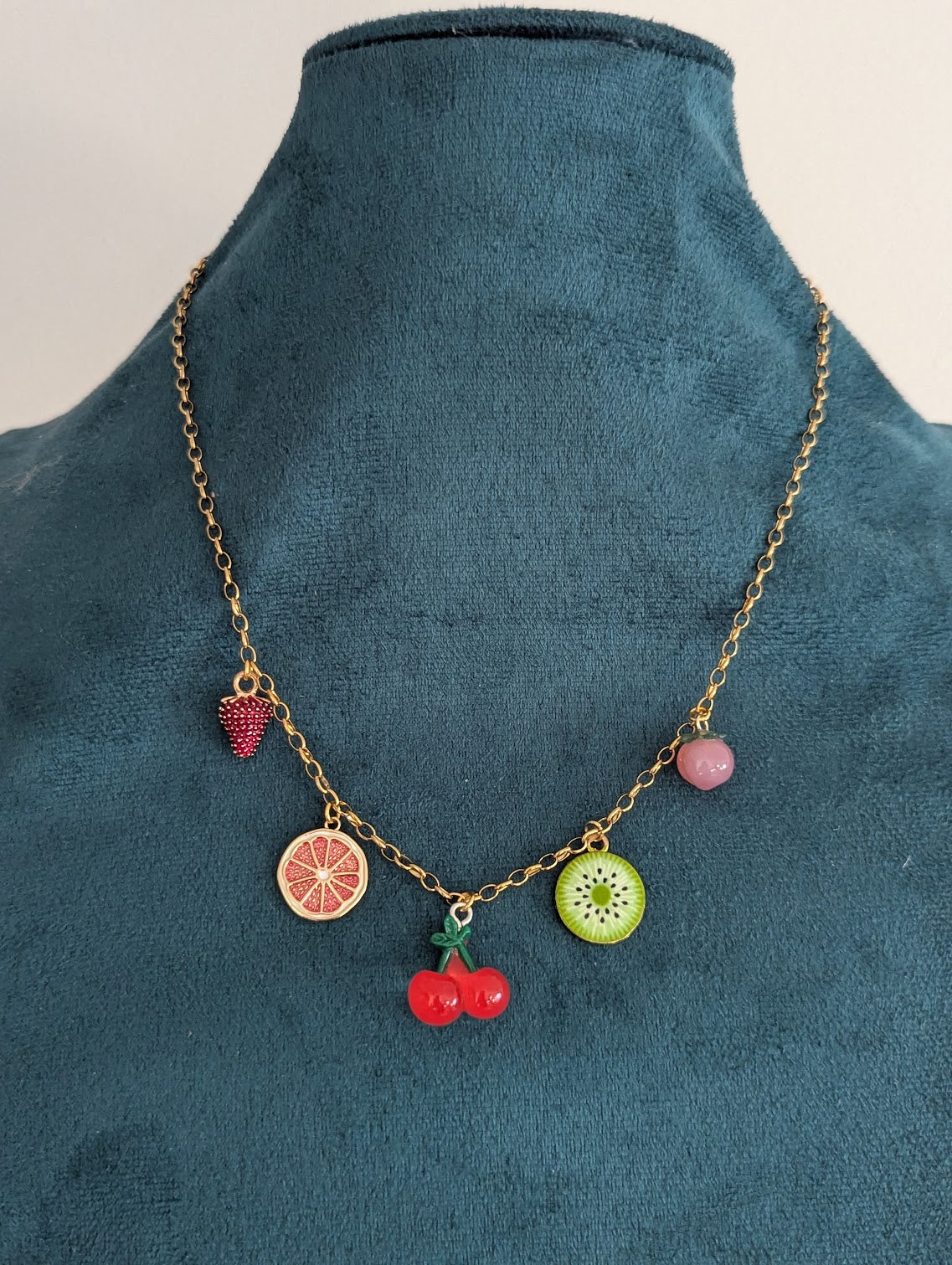 Fruity Cutie Mixed Charm Gold Necklace (Various Styles Available)