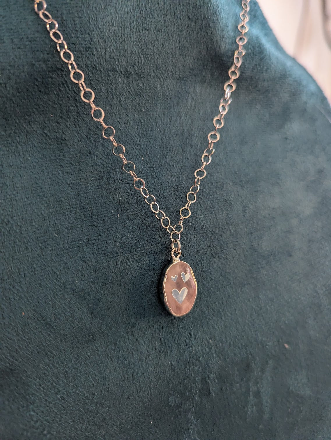 Rose Quartz Silver Heart Stainless Necklace