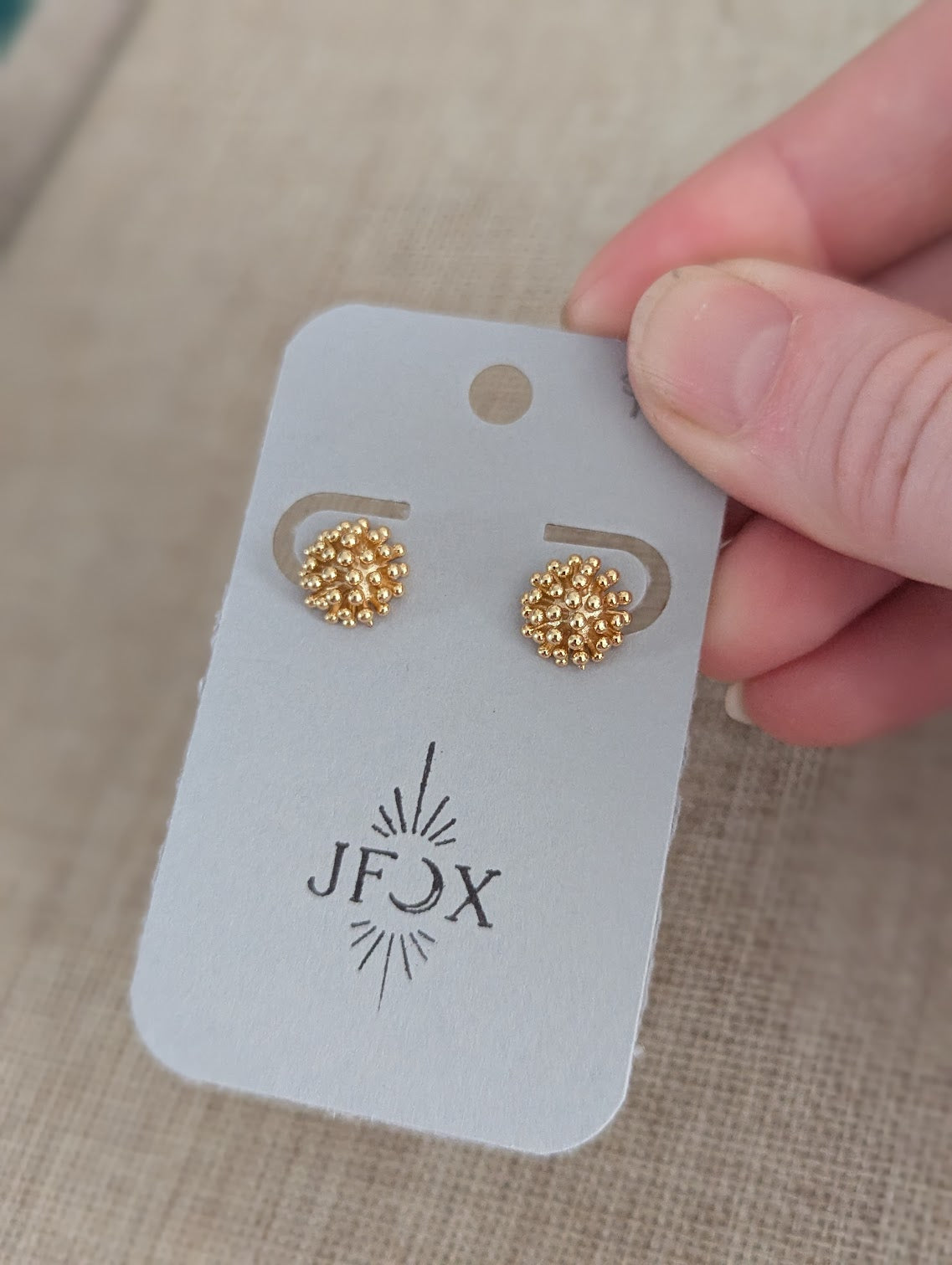 Brass Water Lily Studs
