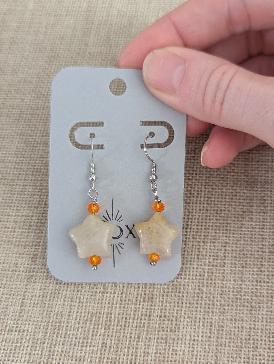 Yellow Agate Star Earrings