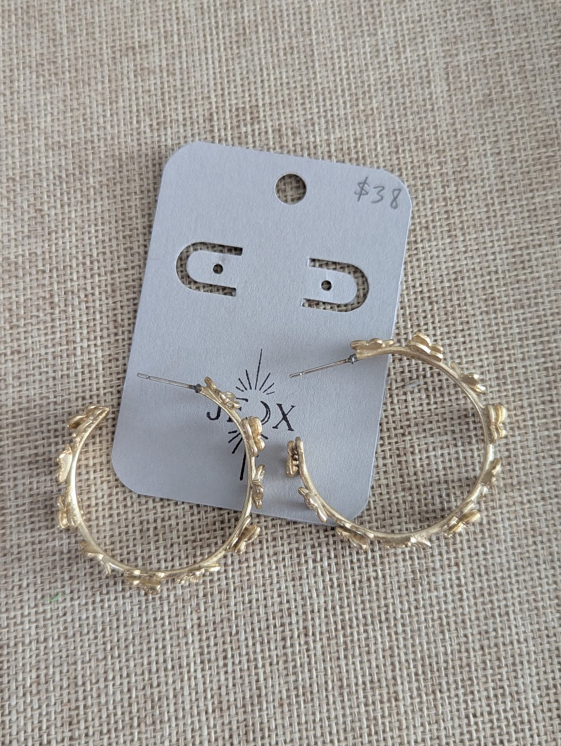 Brass Butterfly Hoops