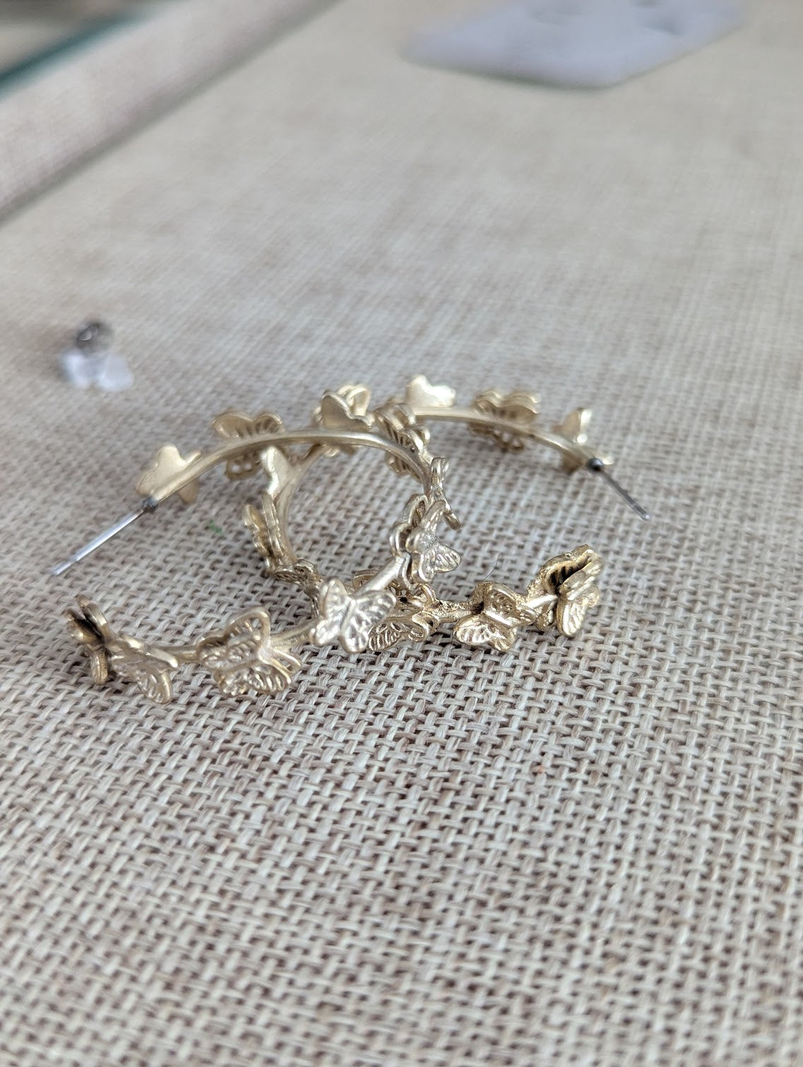 Brass Butterfly Hoops