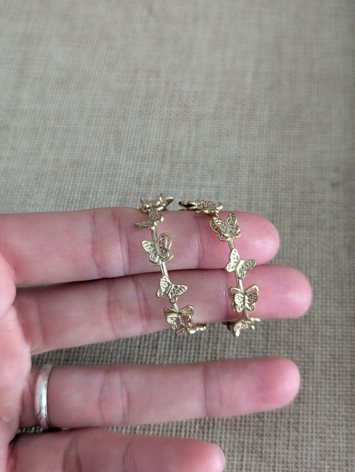 Brass Butterfly Hoops