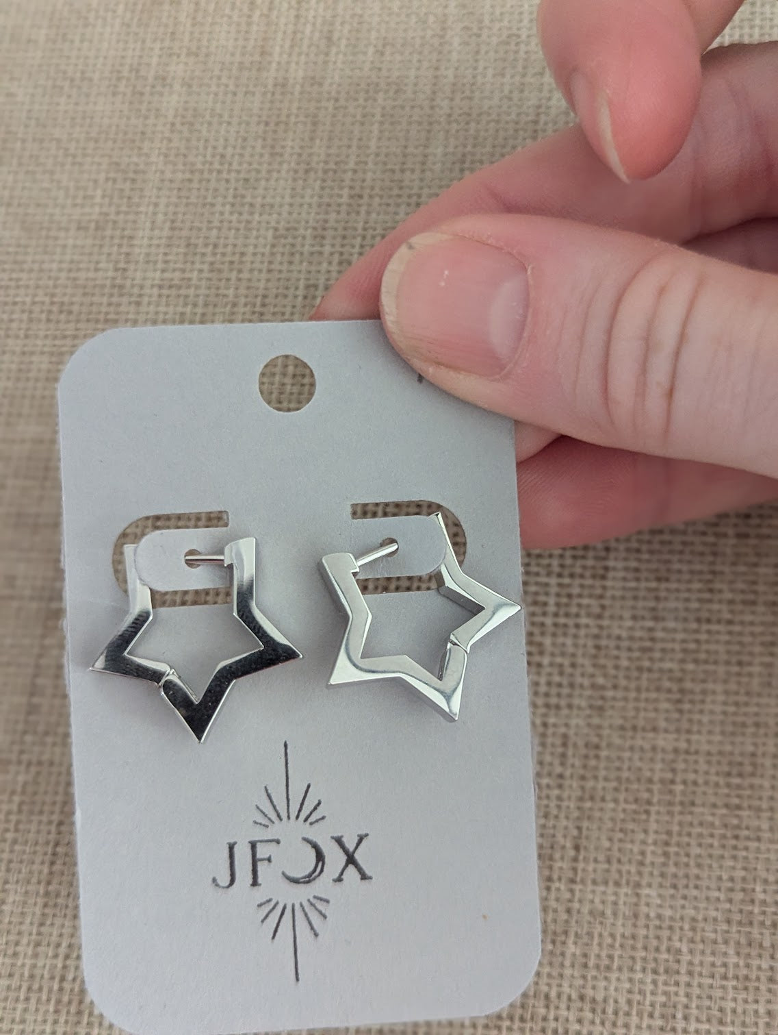 Chunky Star Stainless Hoops (Silver or Gold)