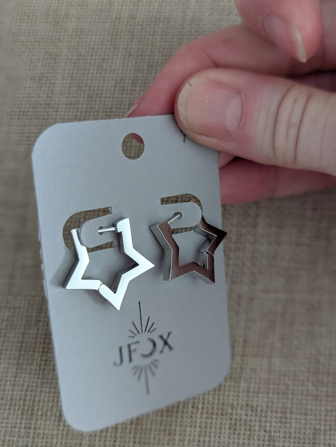 Chunky Star Stainless Hoops (Silver or Gold)