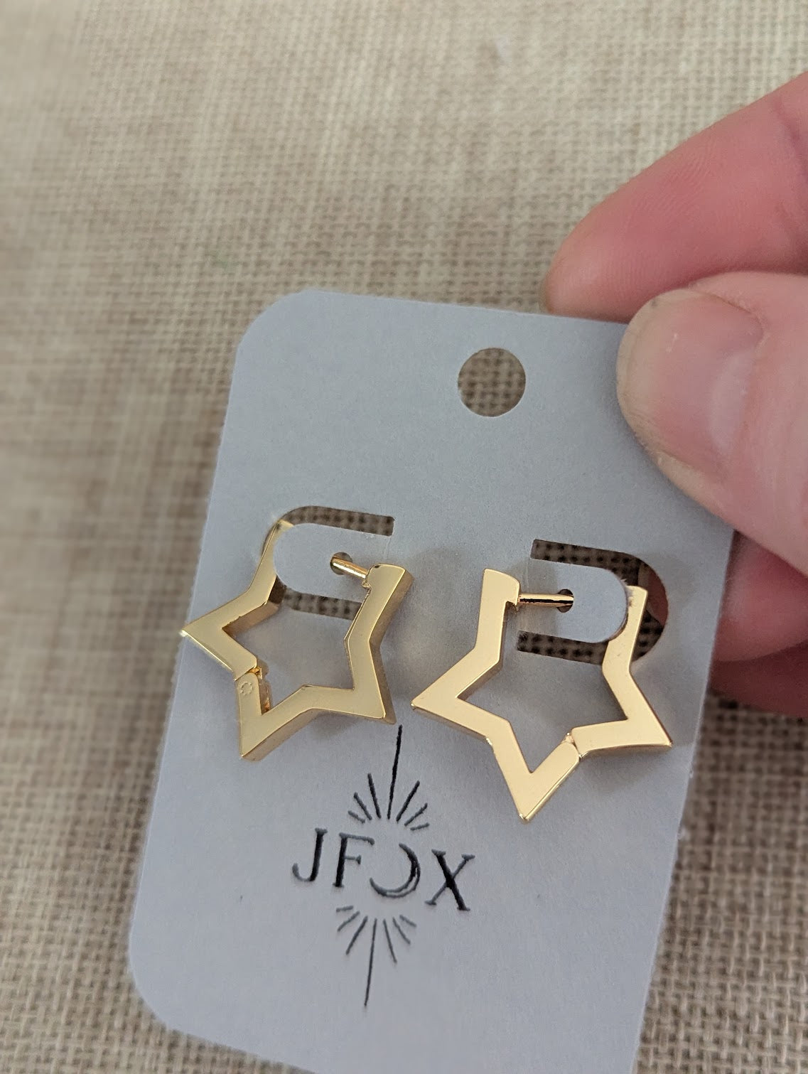 Chunky Star Stainless Hoops (Silver or Gold)