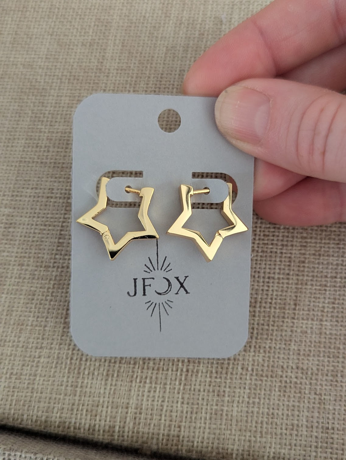 Chunky Star Stainless Hoops (Silver or Gold)