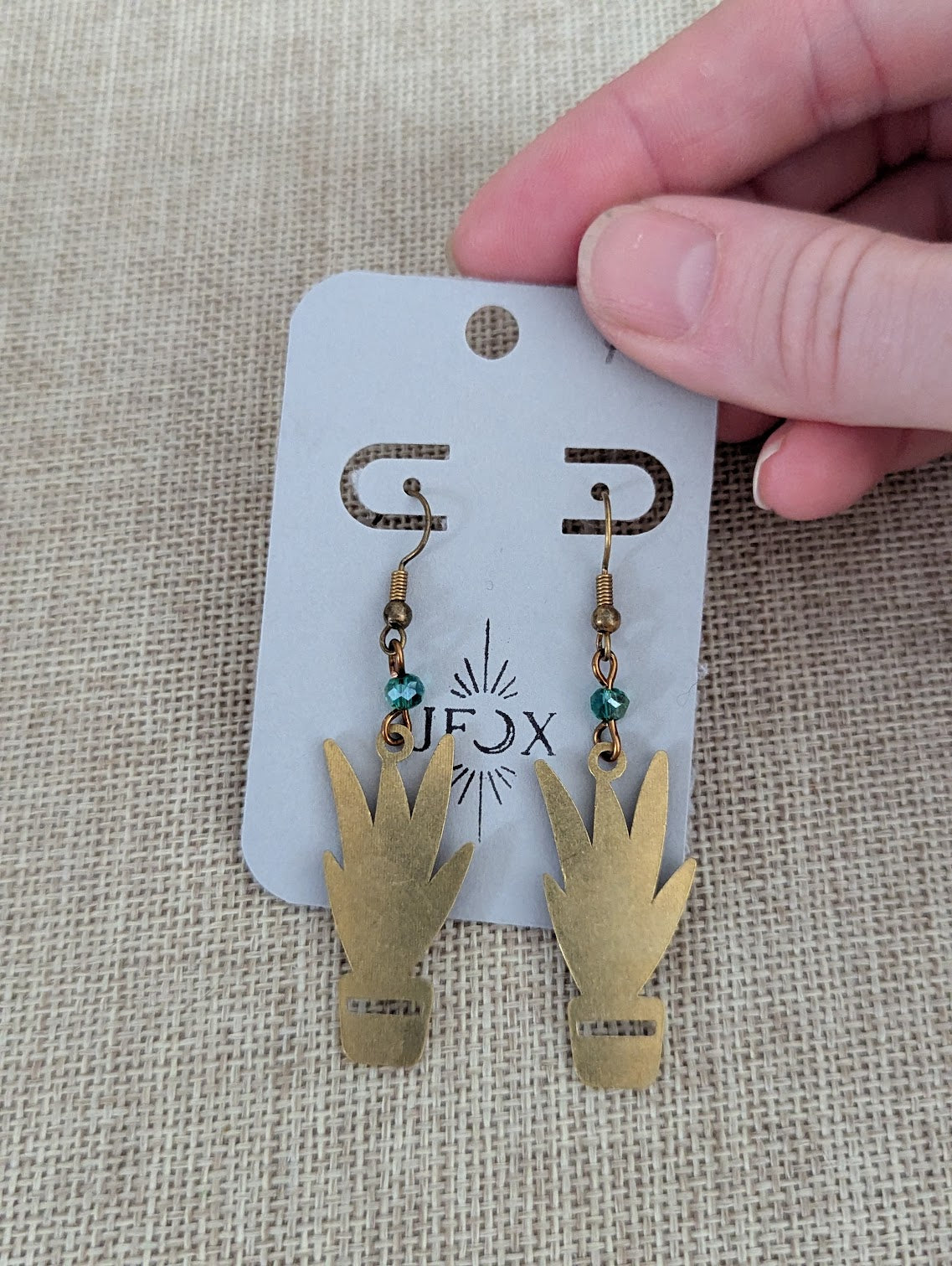 Brass Plant Earrings