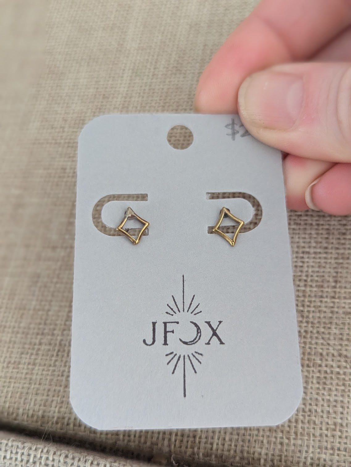 Brass Sparkle Star Studs