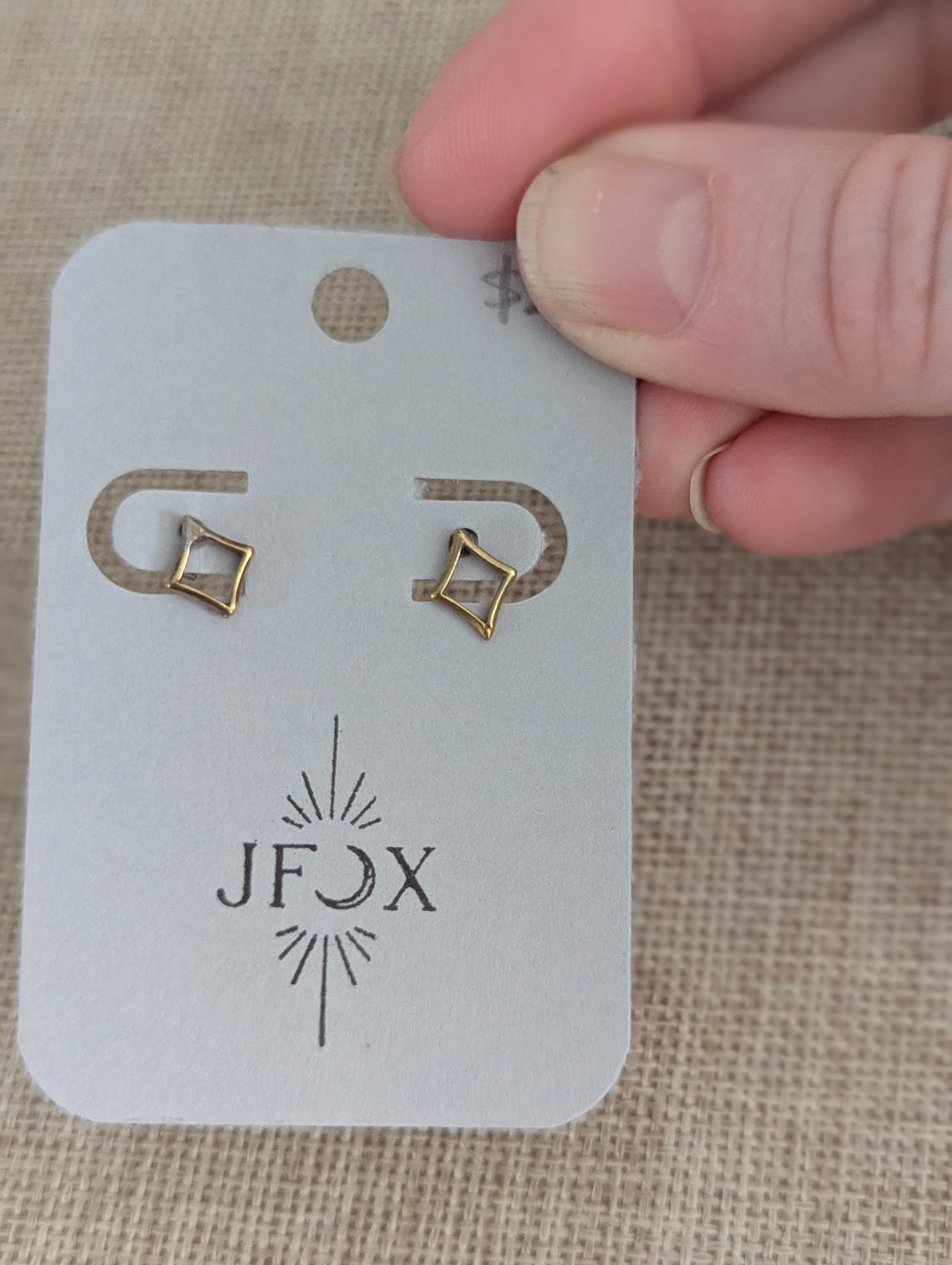Brass Sparkle Star Studs