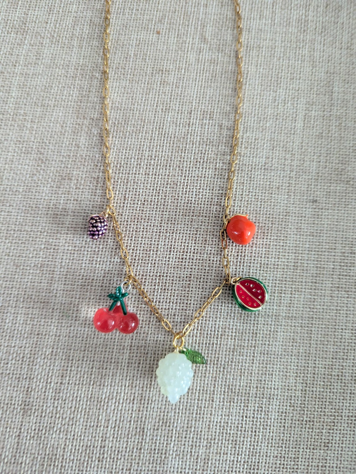 Fruity Cutie Mixed Charm Gold Necklace (Various Styles Available)