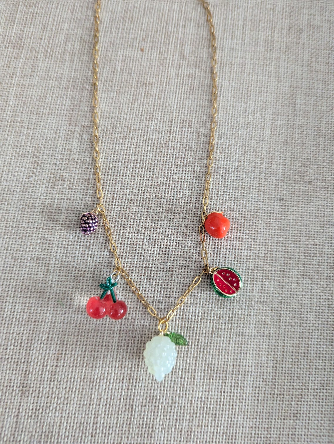 Fruity Cutie Mixed Charm Gold Necklace (Various Styles Available)