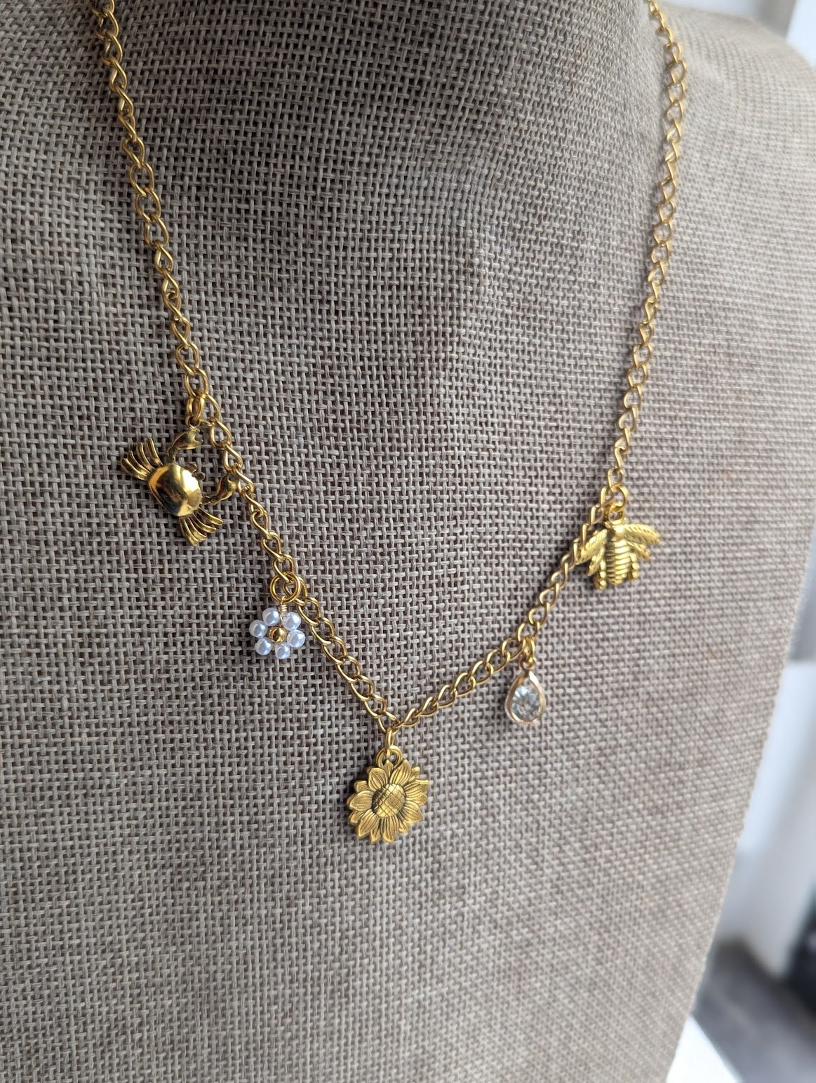 Mixed Gold Charm Necklace