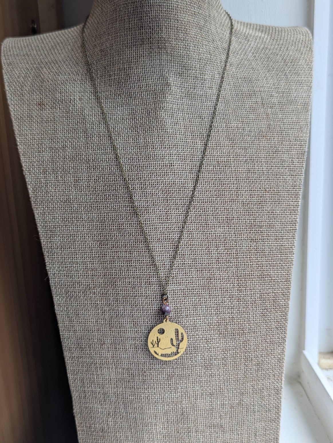 Desert Landscape Brass Necklace