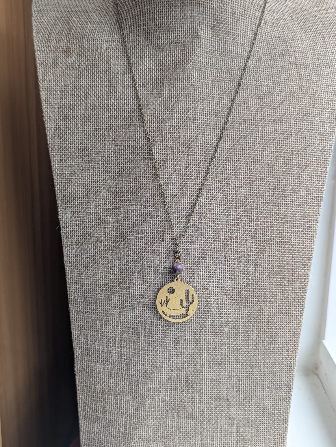 Desert Landscape Brass Necklace